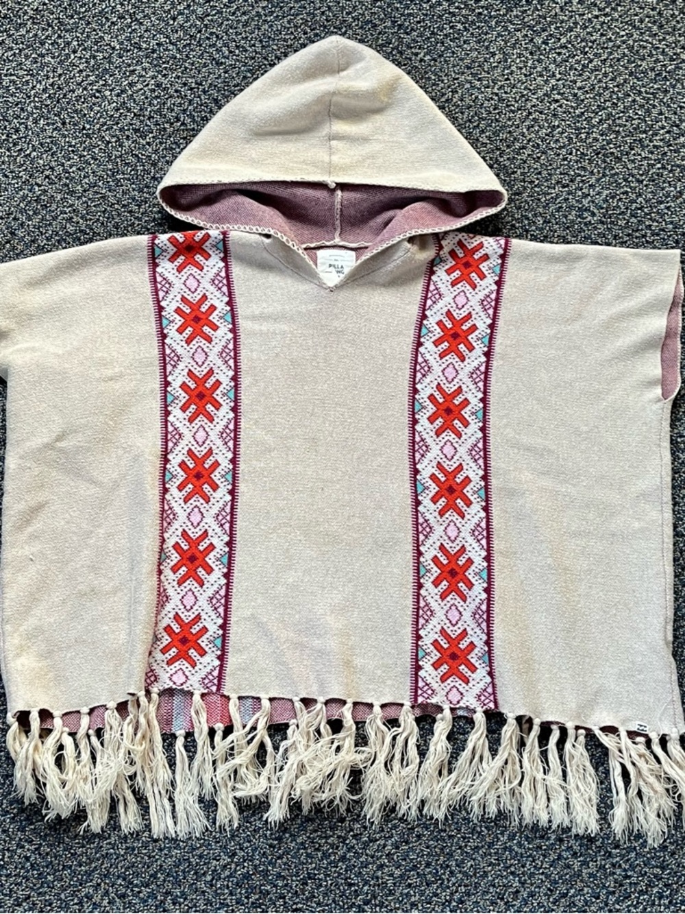 Billabong Cream Southwestern Style Poncho
